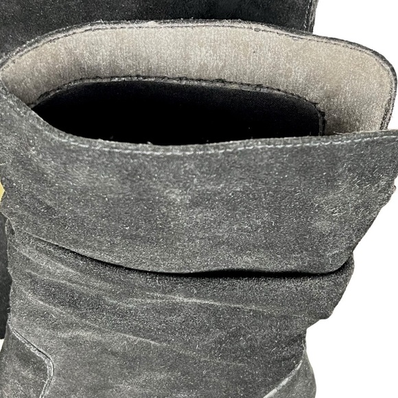 Easy Spirit Black Genuine Suede Leather Stacked Heel Slouchy Boots Sz 8.5 Wide - Picture 13 of 16